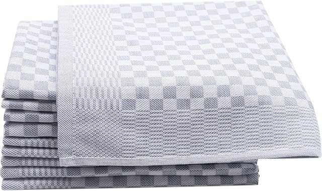 ZOLLNER Zestaw 10 Ściereczek Kuchennych 100% Bawełny 46x70 cm Szare