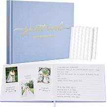 JARLINK Wedding Guest Book for Reception, Polaroid Sign-in Guestbook, Blue