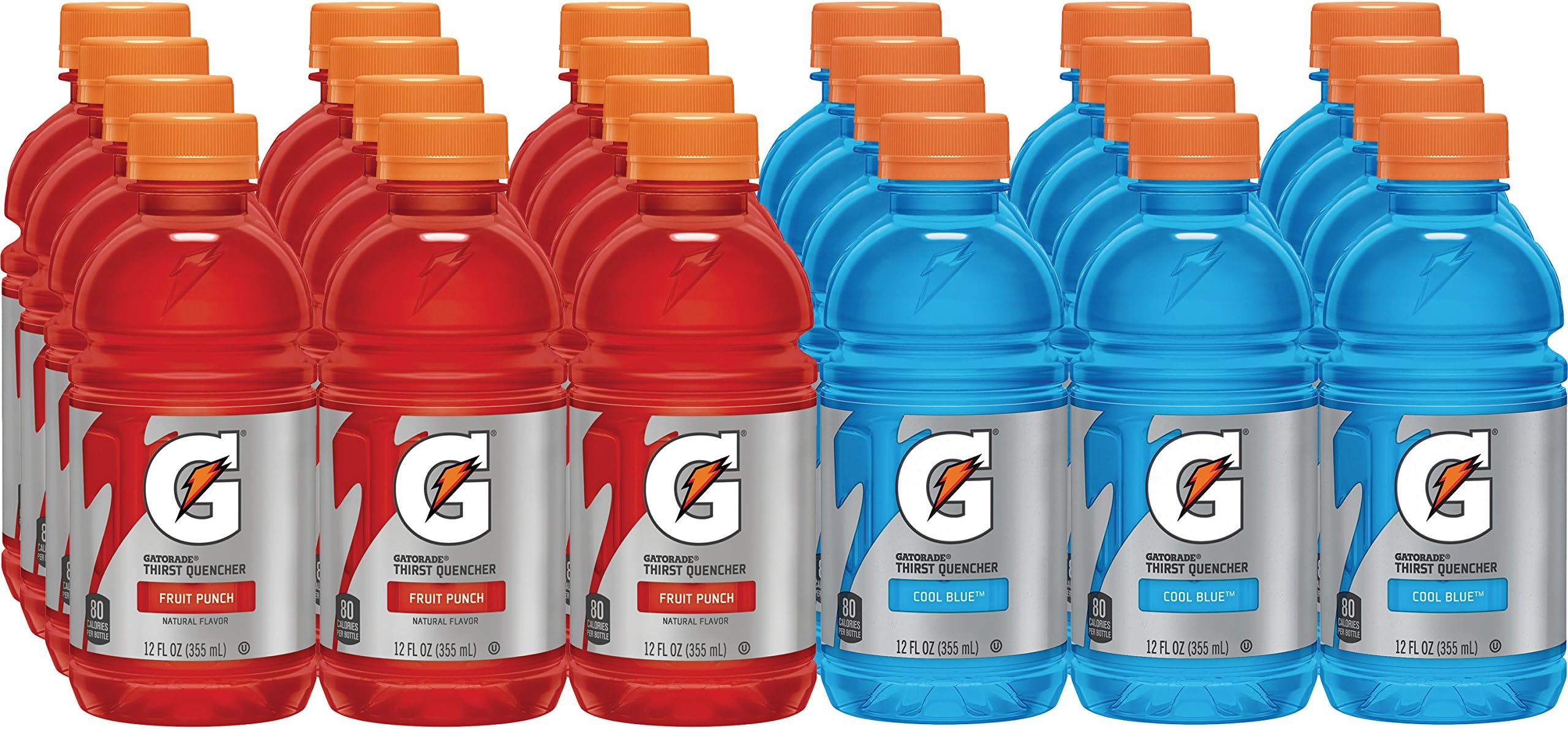 Gatorade Thirst Quencher, Fruit Punch and Cool Blue Variety Pack, 12 Ounce (Pack of 24)