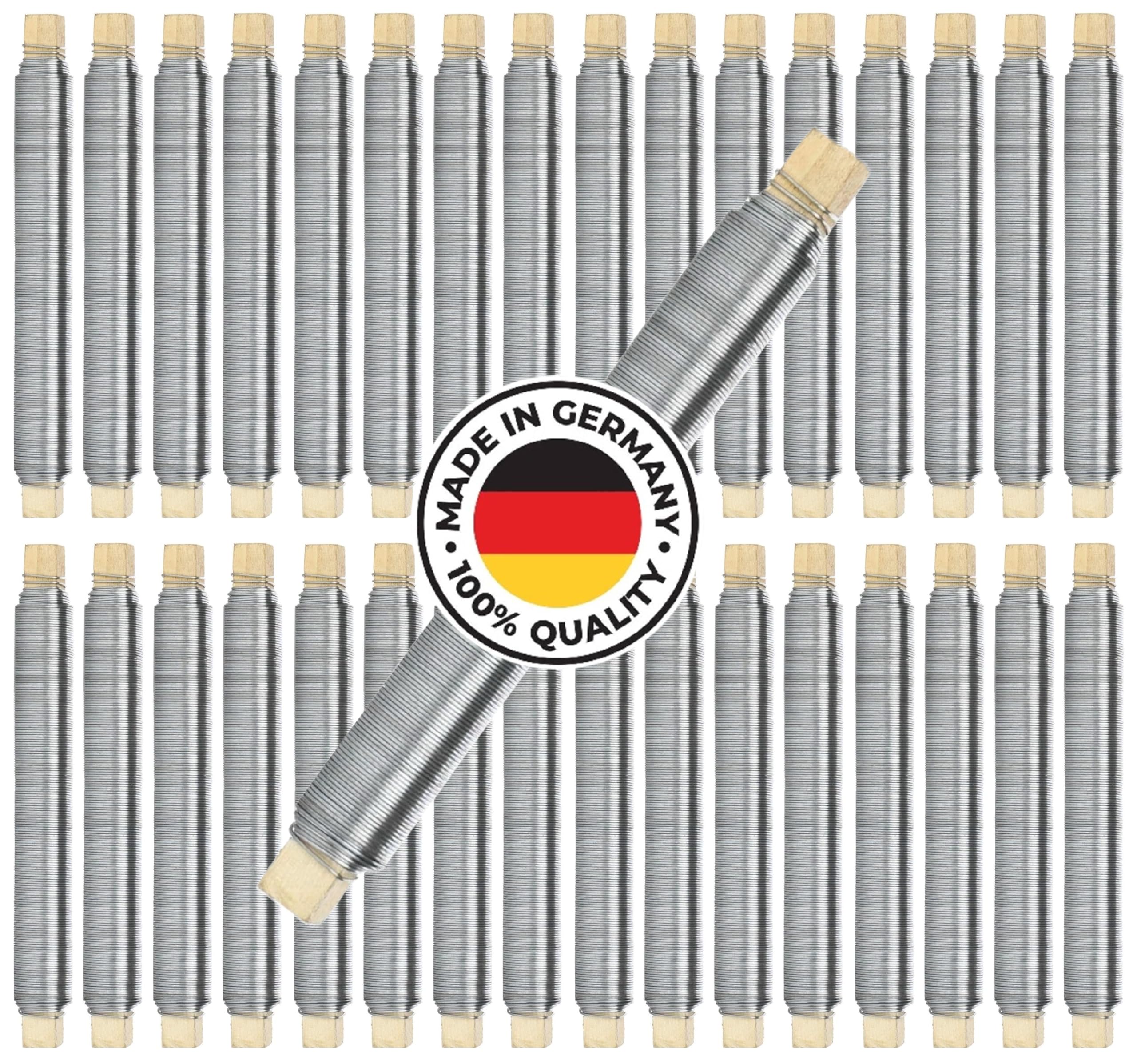 Alambre para flores de alta calidad recocido suave, fabricado en Alemania, diámetro de 0,65 mm x 38 m por pieza, extremadamente flexible, estable y flexible como alambre de encuadernación, alambre