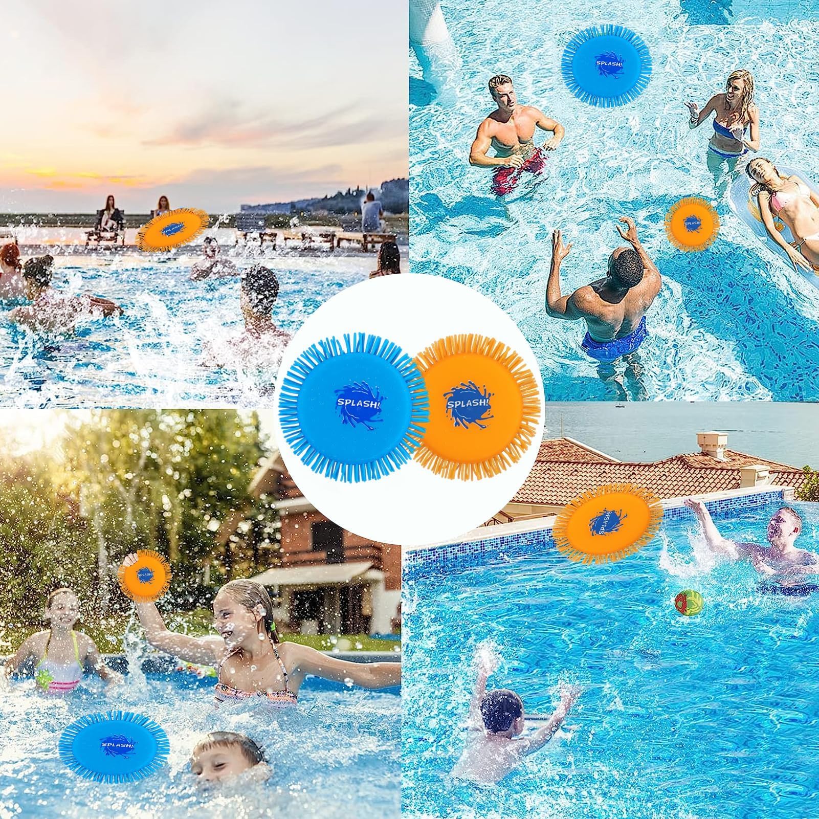 Frisbee ad Acqua Giocattolo Disco da Lancio in Schiuma e Silicone Gioco Acquatico Pesce Diavolo