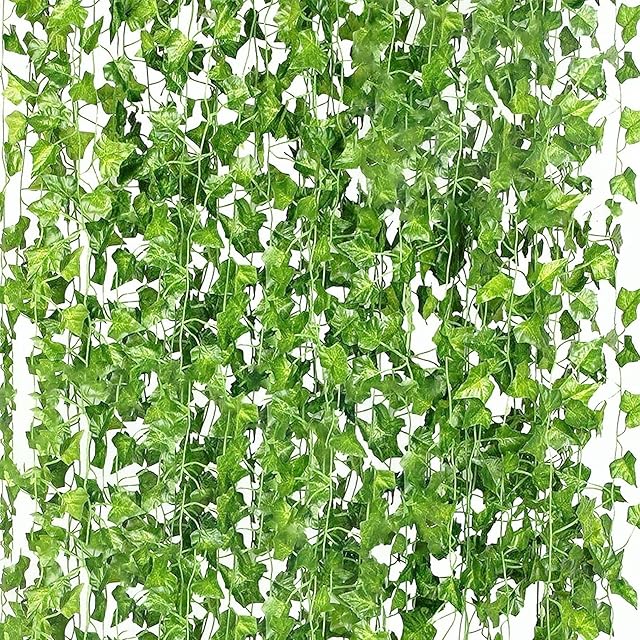 VGOODALL 16PCS Artificial Ivy Leaf Plants Hanging Greenery Garlands for Wedding Party Wall or Yard Decor, Fake Plant Decor