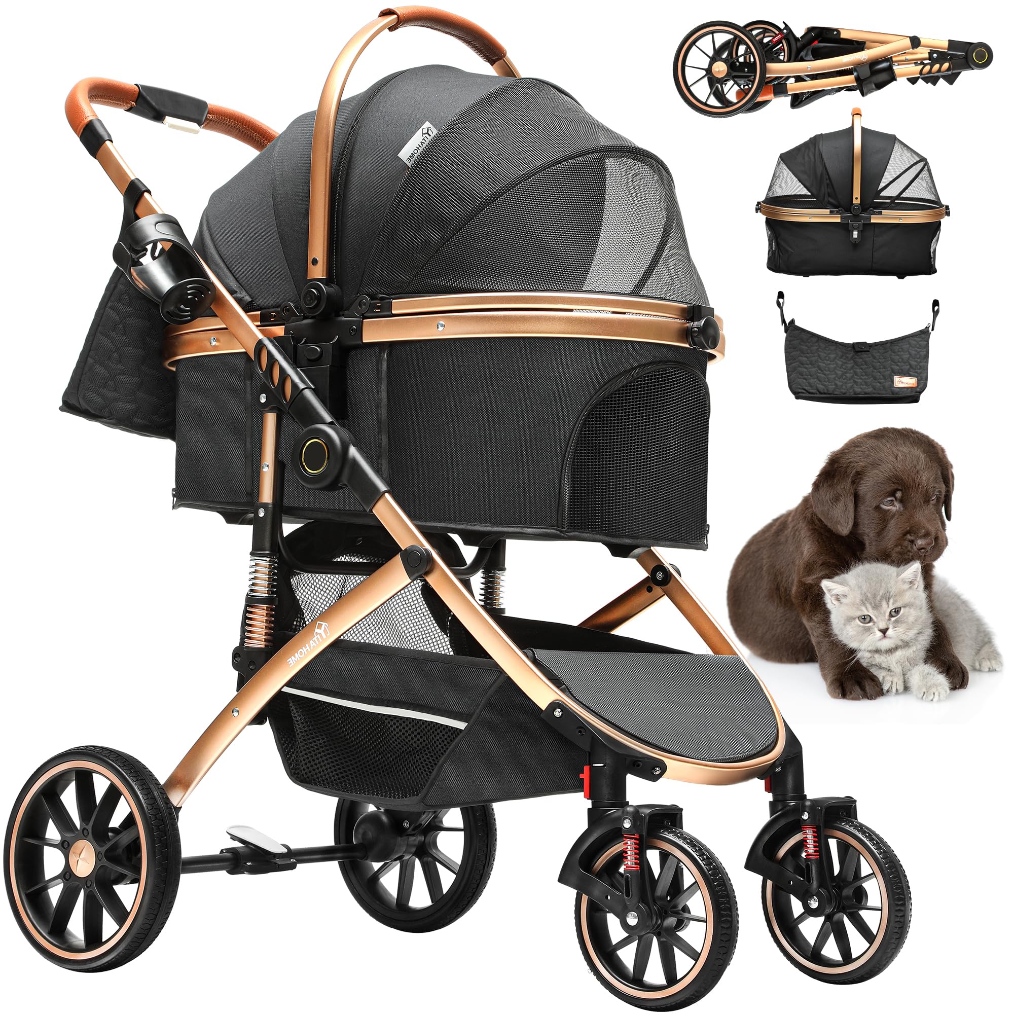 Buggy Für Hunde YITAHOME Tragbarer Hundebuggy Falt Produktbild-Vorschau 7