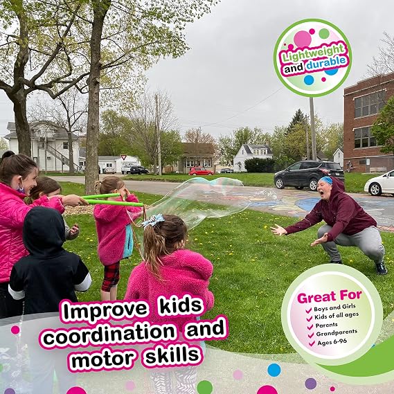 WOWmazing Grab-N-Go Kit: Incl. Wand, Jumbo Bubble Concentrate, Bucket, and Tips & Trick Booklet | Outdoor Toy for Kids, Boys, Girls | Bubbles Made in The USA