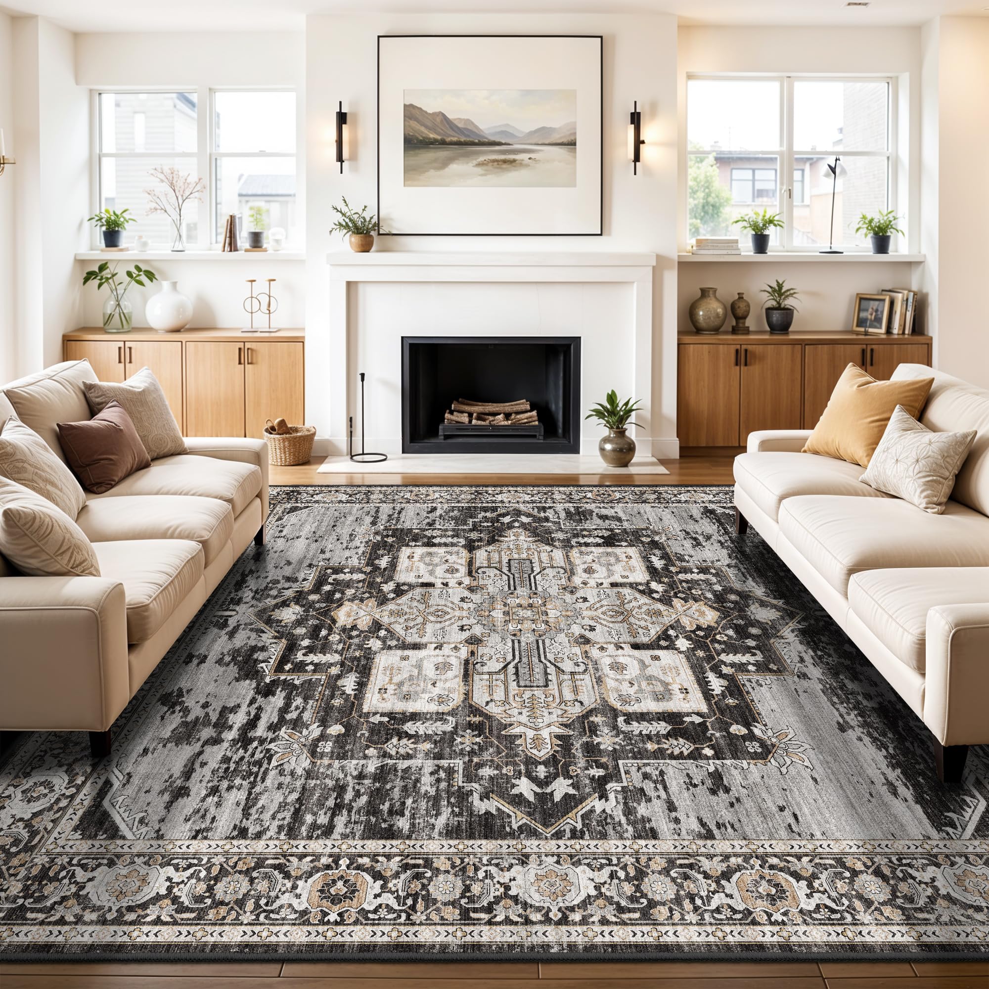 RUUGME Washable 9x9 Square Rug