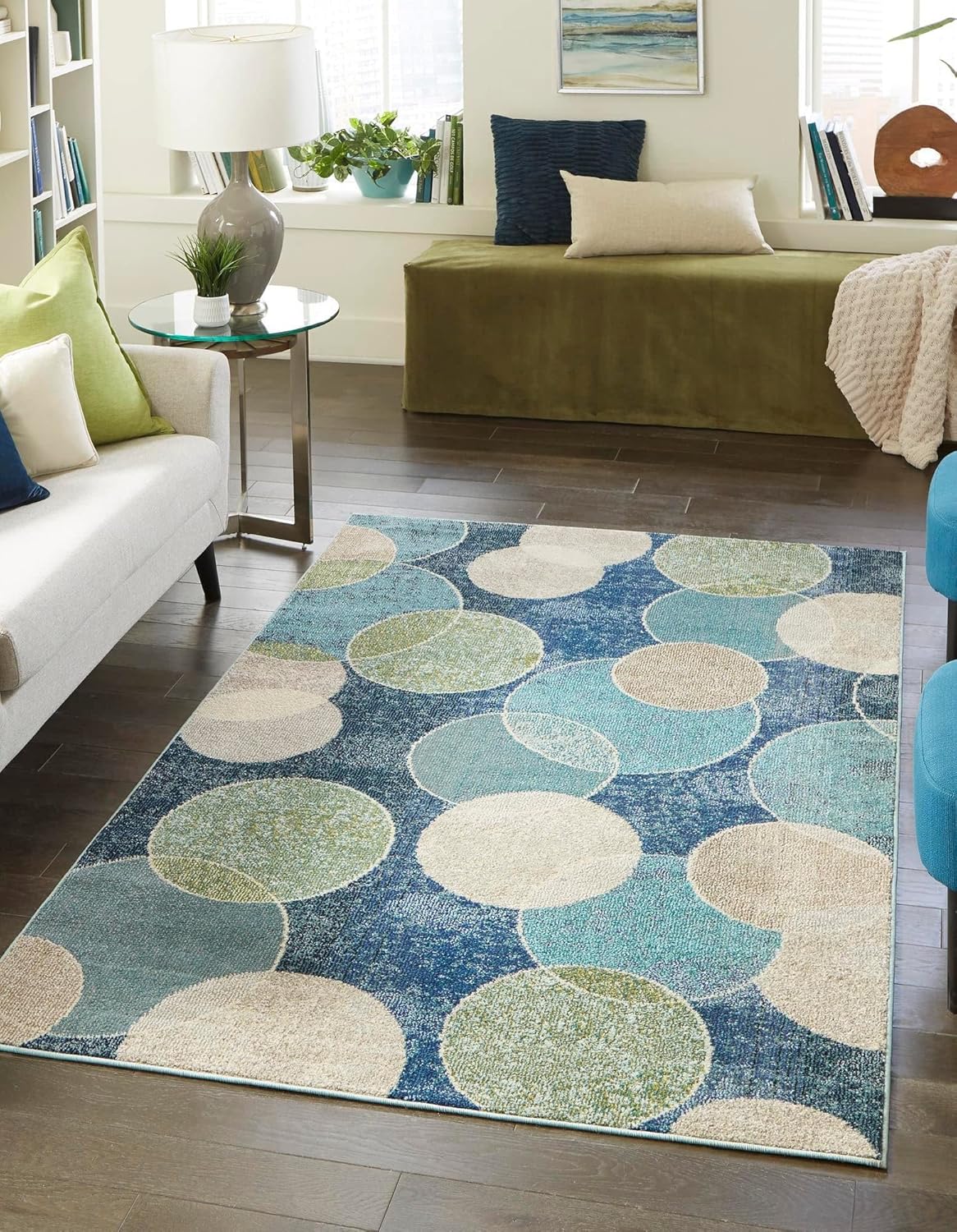 Rugs.com Theia Collection Rug – 8' x 10' Navy Blue Medium Rug Perfect for Living Rooms, Large Dining Rooms, Open Floorplans