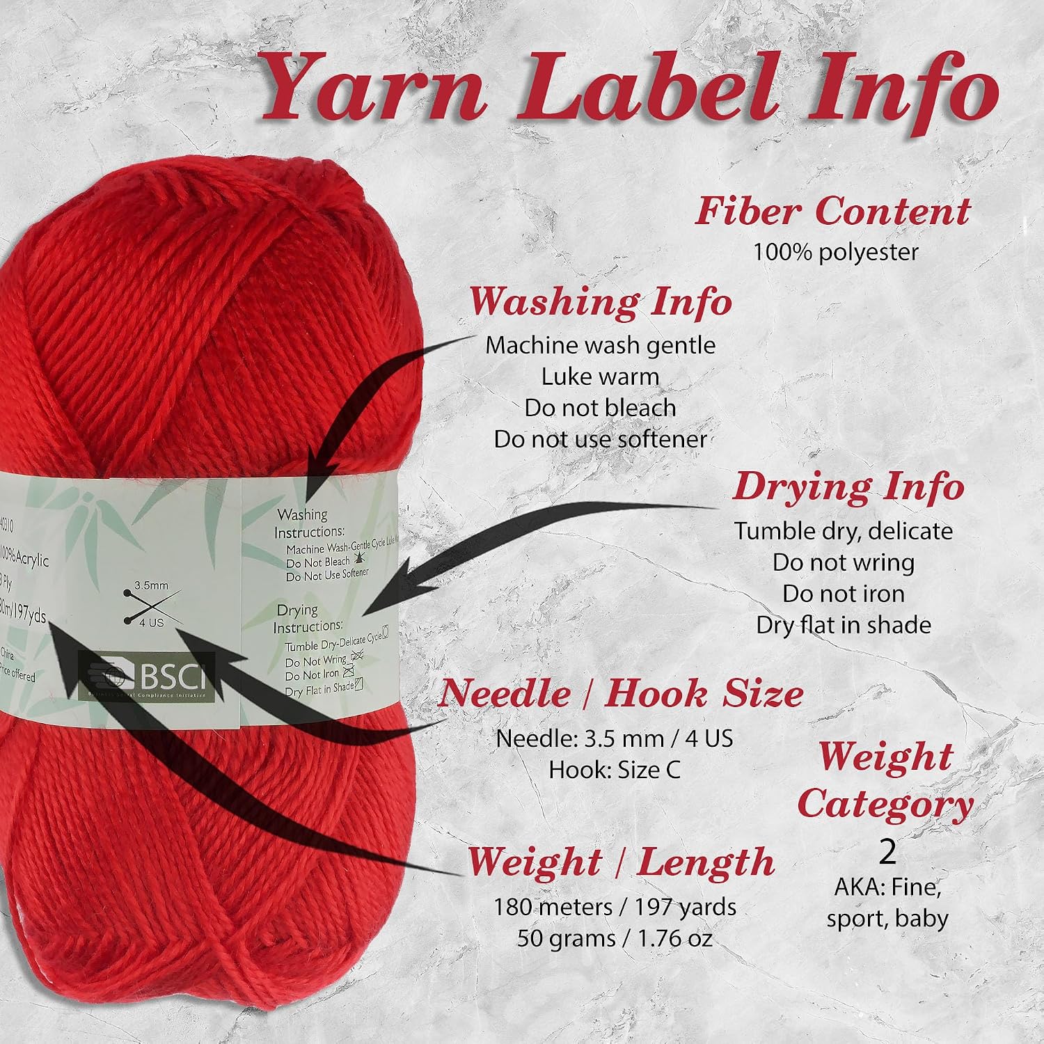JubileeYarn Soft Touch Yarn - 50g/Skein Sport Acrylic - Vine Green - 4 Skeins