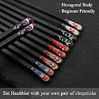 Vista 3 de SUPJOYES 6 pares de palillos de fibra de vidrio, palillos japoneses reutilizables, aptos para lavavajillas, antideslizantes, paquete múltiple, 9.5