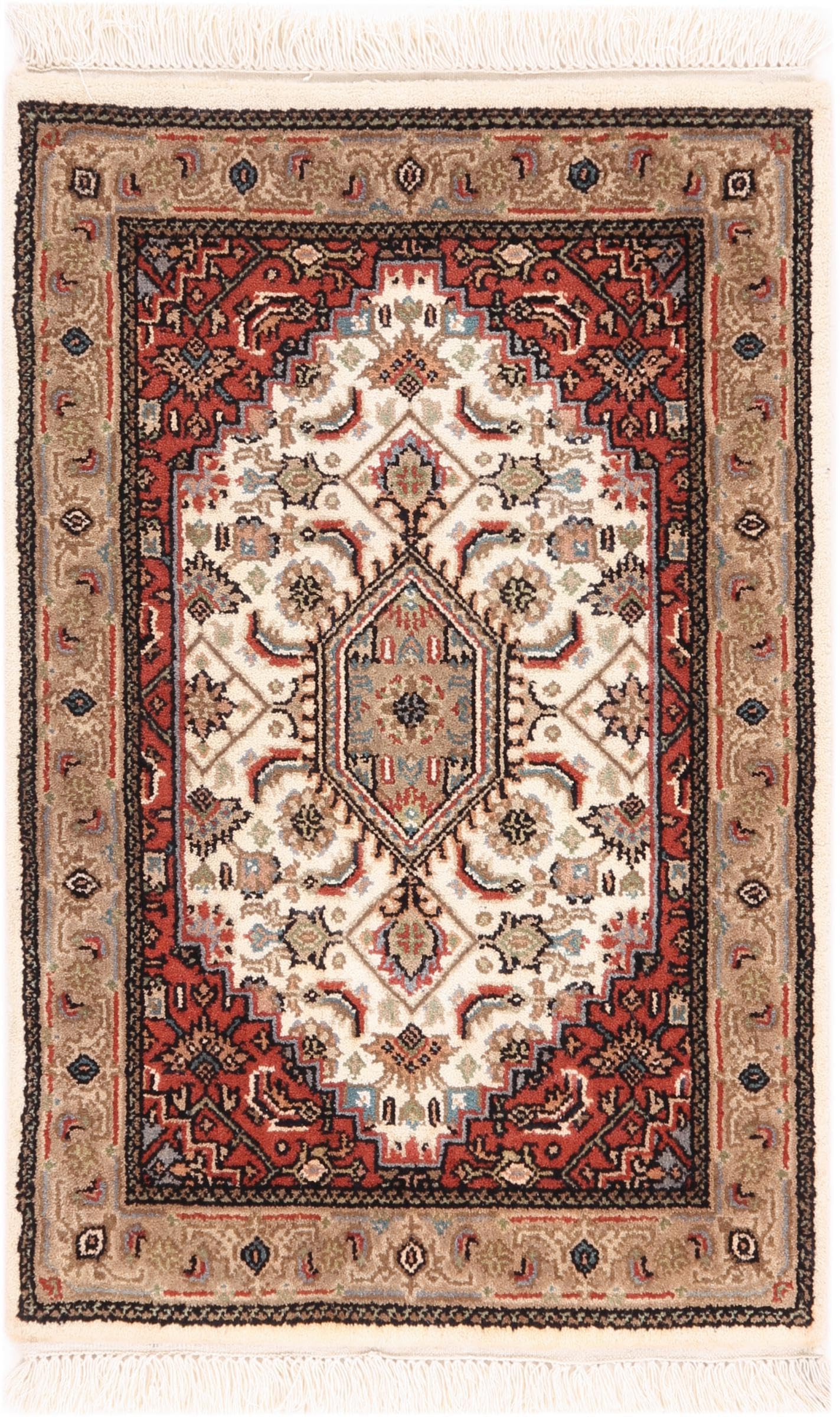 Tapis laine Inde Indo Bidjar 61x91 résistant pour zone de passage