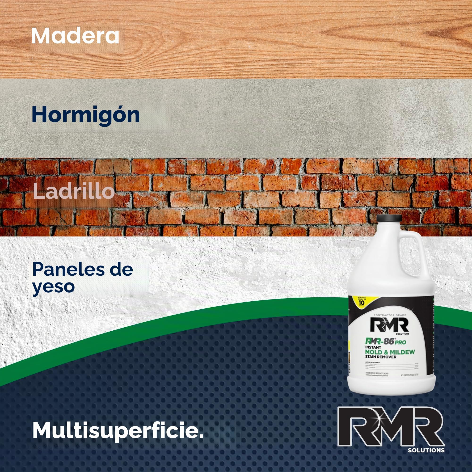 RMR-86 Pro - Solución de limpieza para eliminar manchas de moho y moho, fórmula de calidad profesional, 1 galón