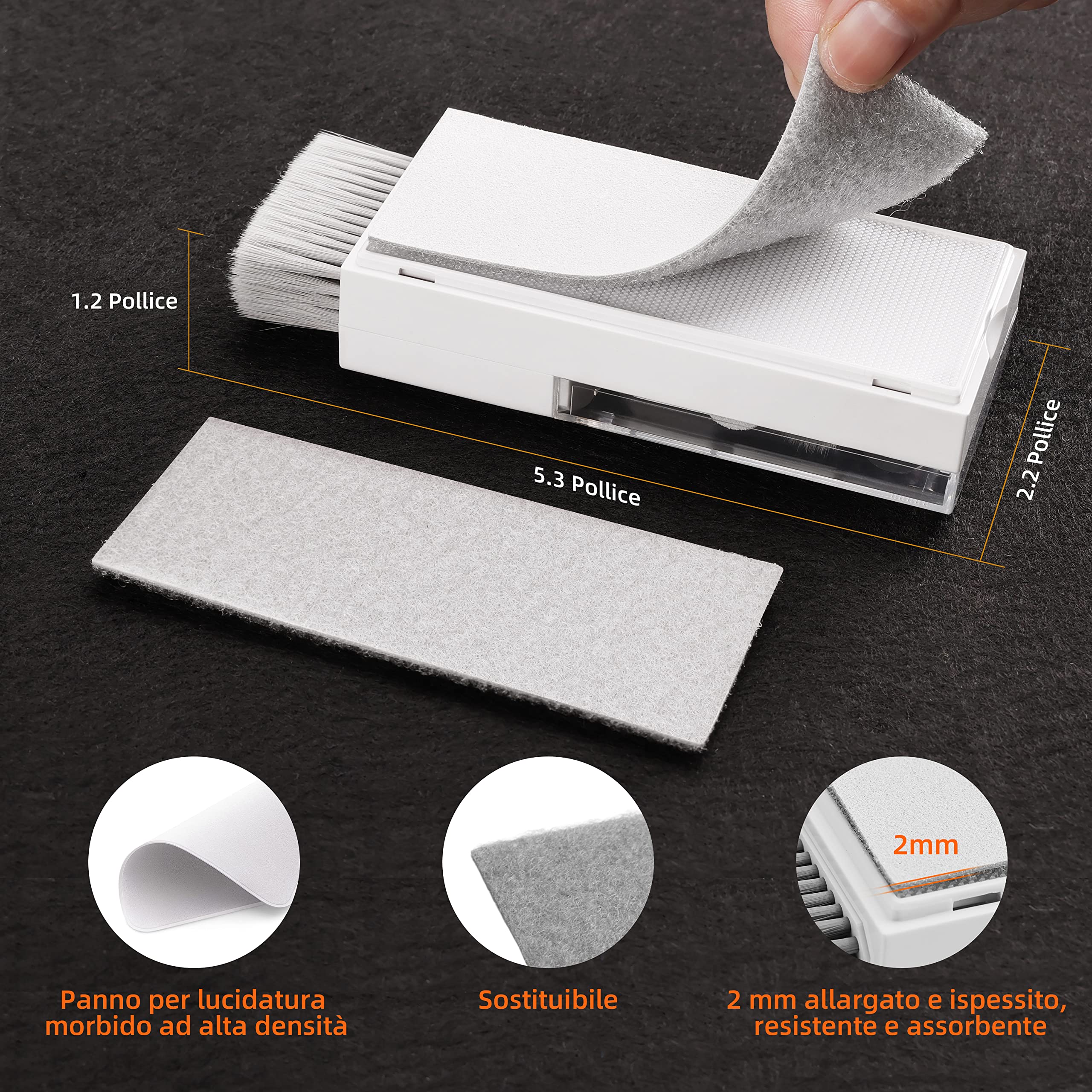 Ordilend Kit di Pulizia per iPhone Airpods Tastiera Laptop Screen Cleaner PC Computer Tablet Camera Lente Earbuds Bianco