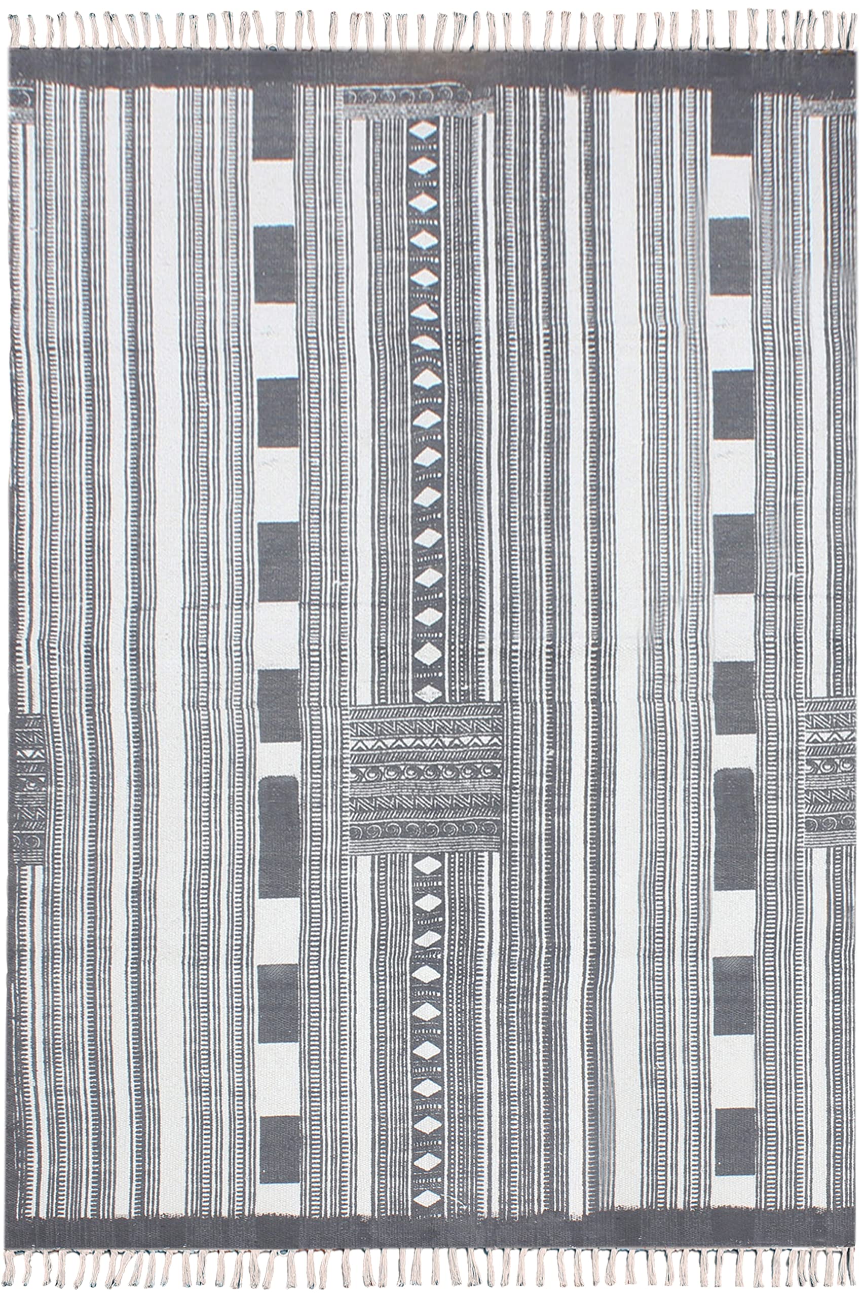 Tapis indien en coton fait main rouge 180x270 cm style bohème