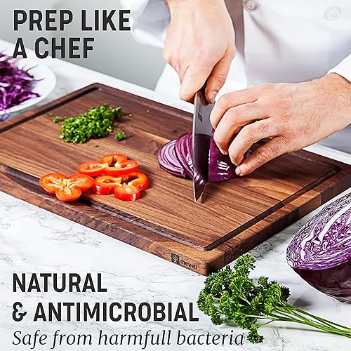 Miniatura 2 de Tabla de cortar de madera de nogal+aceite mineral de grado alimenticio (15 onzas)
