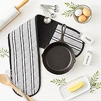 Vista 4 de DII Double Strip Chef Kitchen Cooking & Baking Collection - Manopla doble para horno, 35 x 7.5 pulgadas, color negro