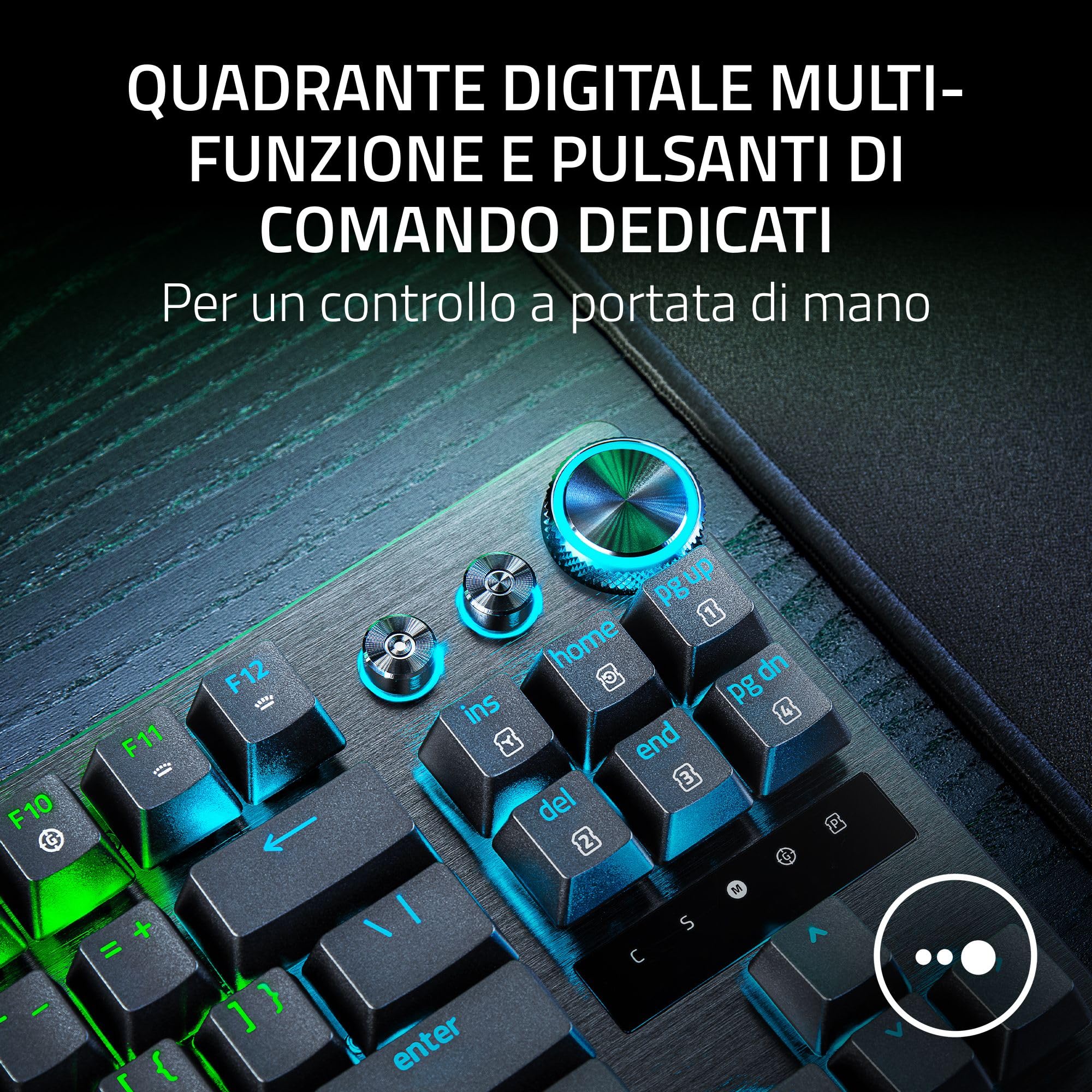 Razer Huntsman V3 Pro Tenkeyless 8KHz - TKL PC Tastiera meccanica da gioco - 8KHz HyperPolling - Switch ottici analogici - regolabile 0,1-4,0mm - Snap Tap - Rapid Trigger - QWERTY US Layout | Nero
