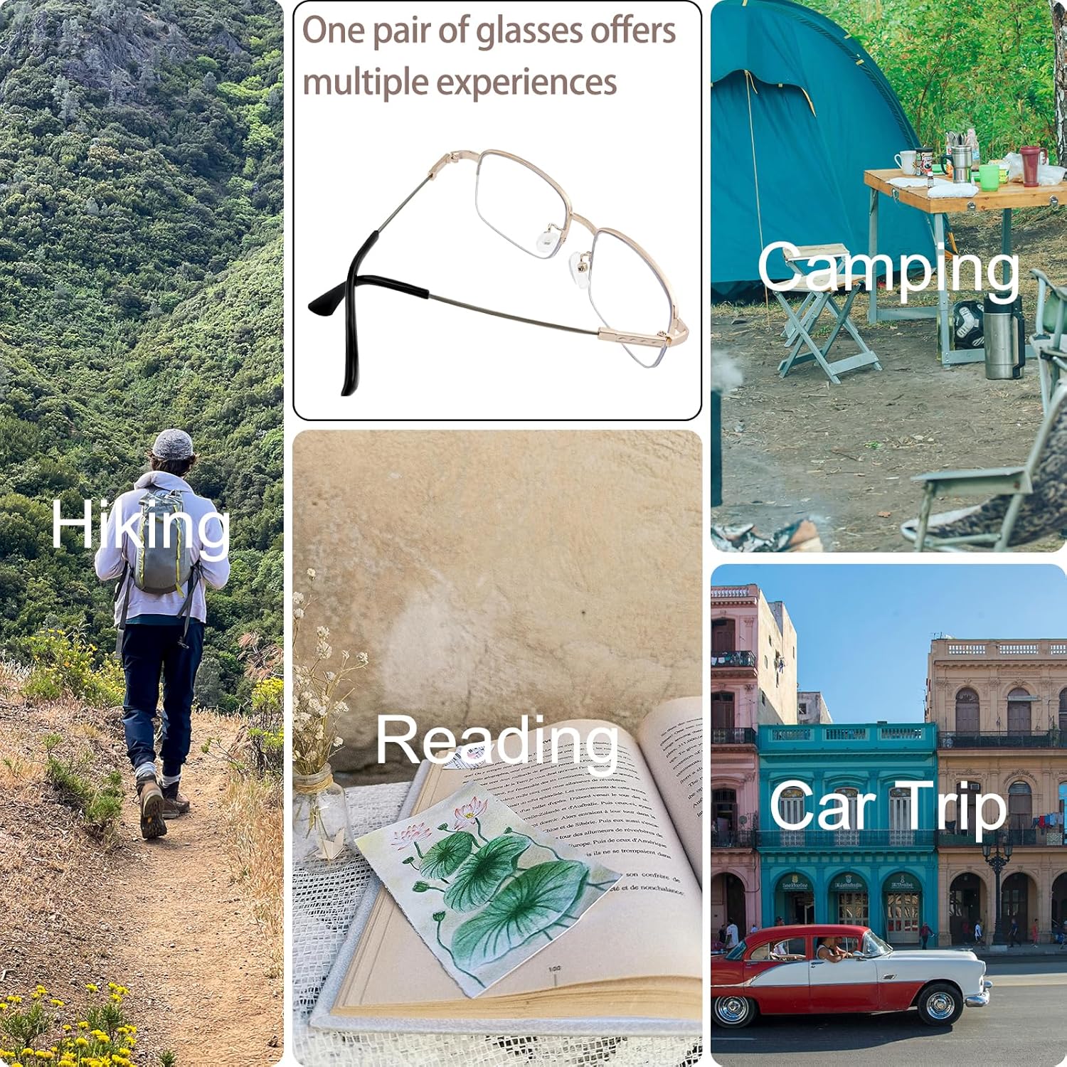 Frameless Progressive Multifocal Reading Glasses for Women Blue Light Blocking Glasses Transition Computer Readers - Image 7