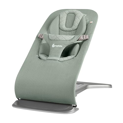 Image of Ergobaby Evolve 3-in-1 Bouncer, Adjustable Multi-Position Baby Bouncer Seat with Newborn Insert, Head-Hip Support, Ergonomic & Lightweight Rocking Chair, Folds Flat for Storage, 2-13 Kgs, 0-2 Years