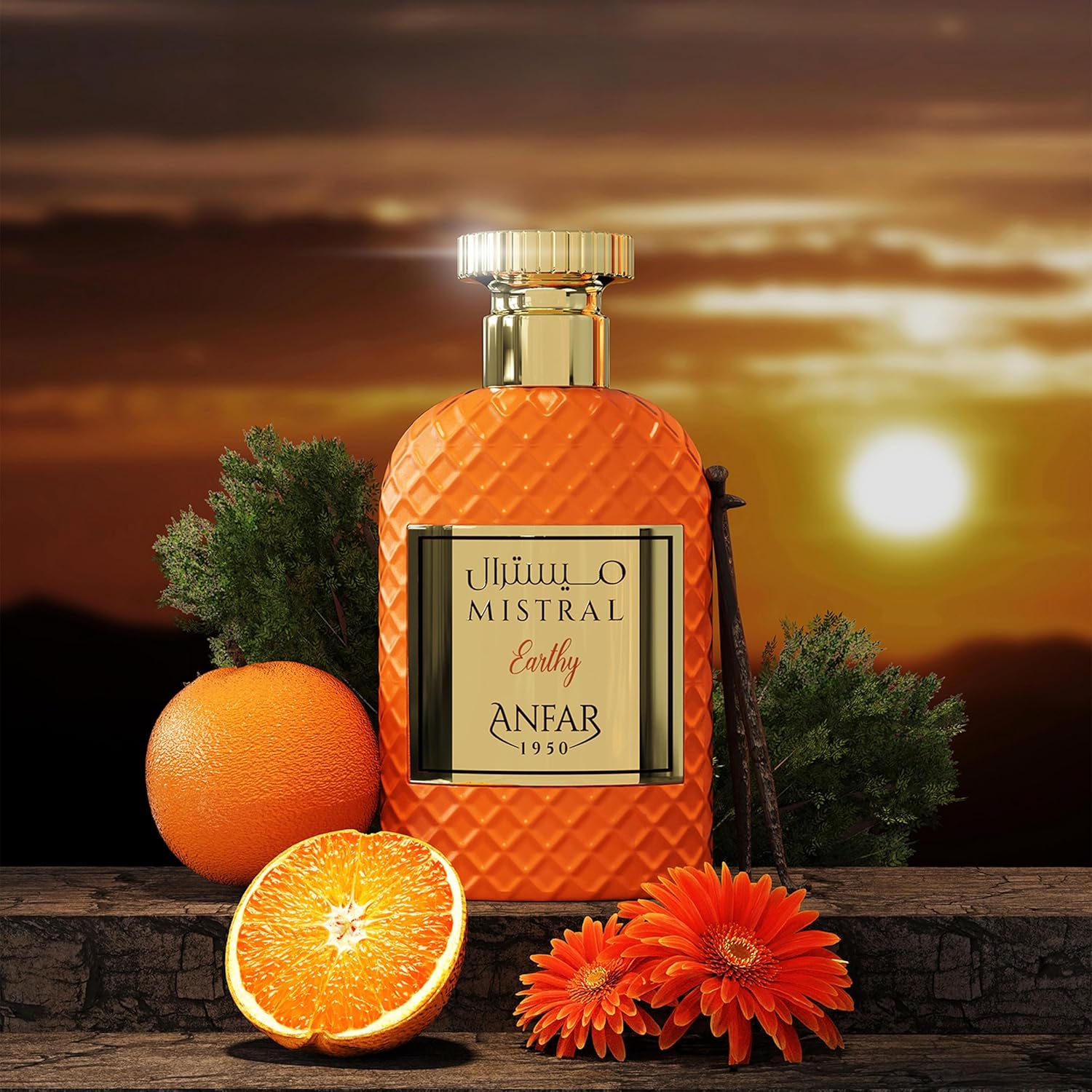 Anfar Mistral Earthy - Perfume for Women and Men - Opens with Spicy Citrus Notes of Cinnamon, Cardamom, Bergamot, Orange Blossom - 3.4 oz