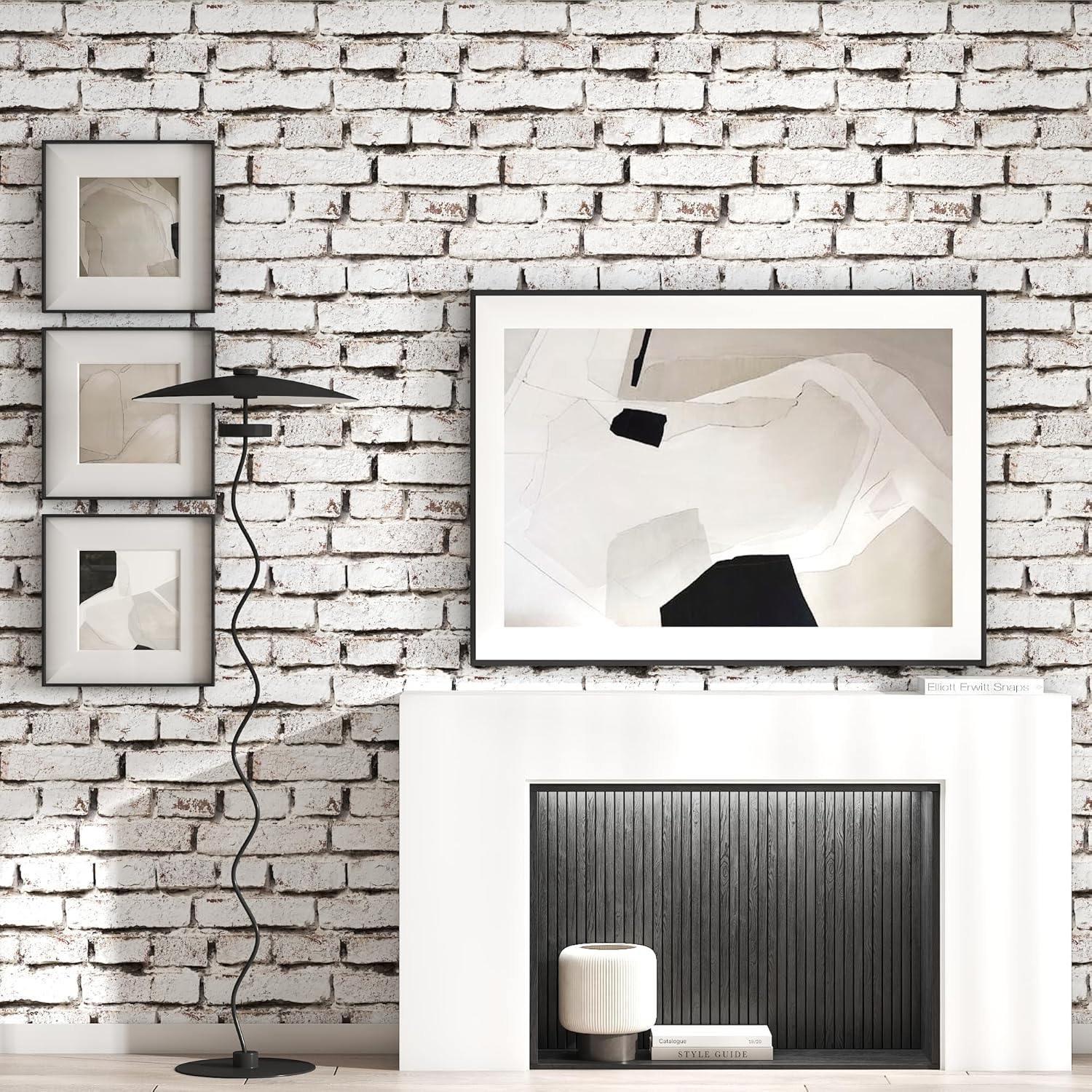 White Brick Wallpaper Peel and Stick Wallpaper 17.7" x 393" Brick Contact Paper Self Adhesive Wallpapers Removable Brick Countertop Contact paper for Cabinets Drawers Bathroom Wallpapers Vinyl Roll