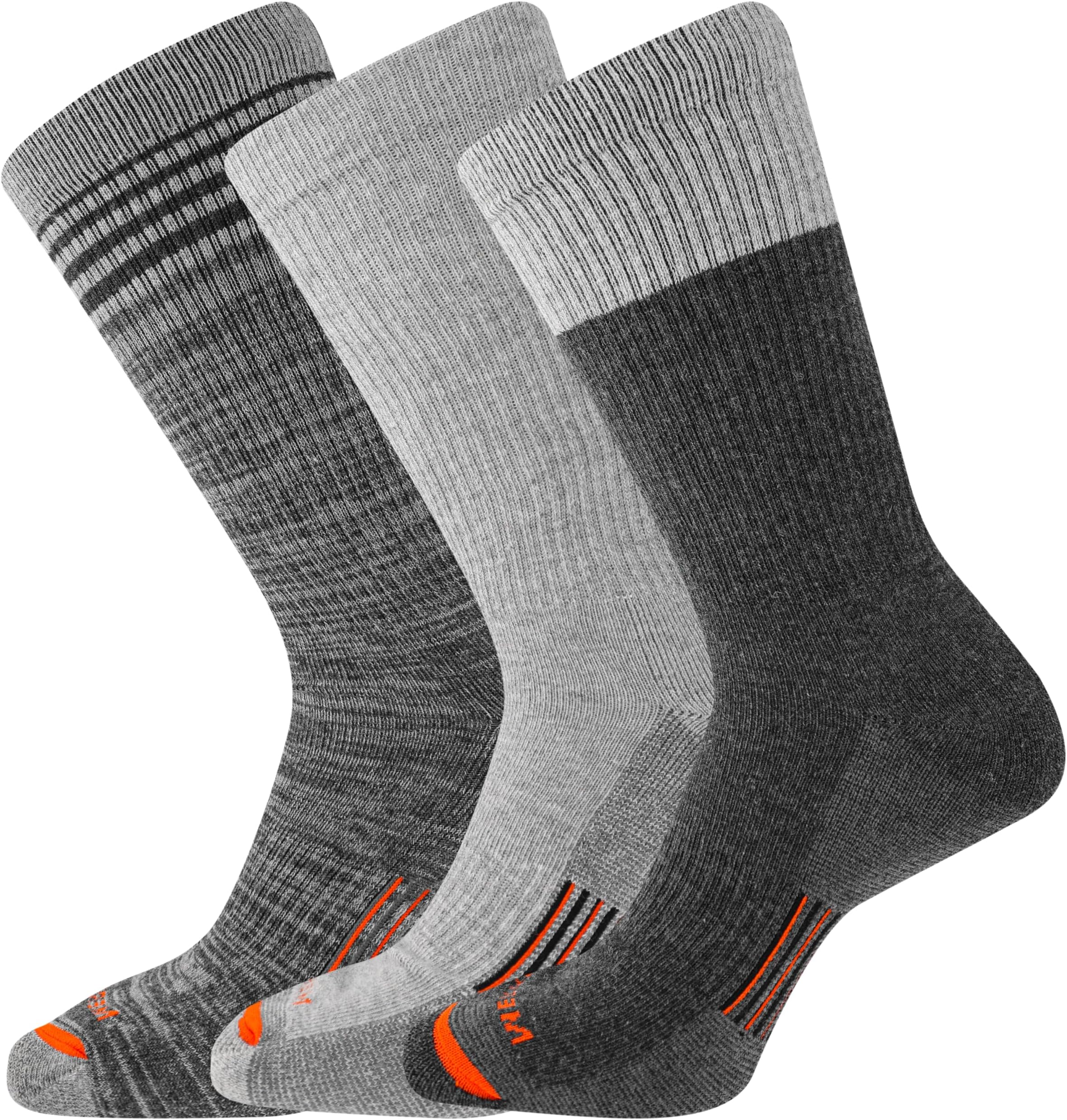 unisex-adult Men's and Women's Merino Wool Work Crew Socks - 3 Pairs - Arch Support