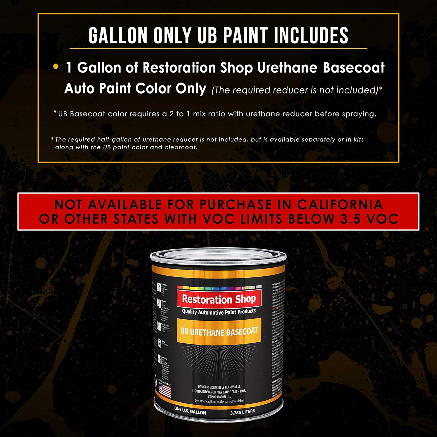 Restoration Shop - Fire Red Pearl Urethane Basecoat Auto Paint - Gallon Paint Color Only - Professional High Gloss Automotive, Car, Truck Refinish Coating