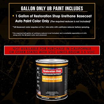 Restoration Shop Inferno Orange Pearl Urethane Basecoat Auto Paint - Gallon | for Professional High Gloss Automotive Metallic Paint, Car, Truck Refinish Coating