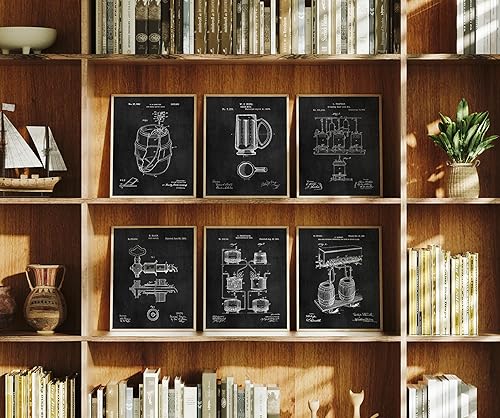 Miniatura 5 de Regalos de cerveza para decoración de pared para hombres, 6 impresiones artísticas sin marco (8 x 10), fabricante de cerveza artesanal, bebedores,