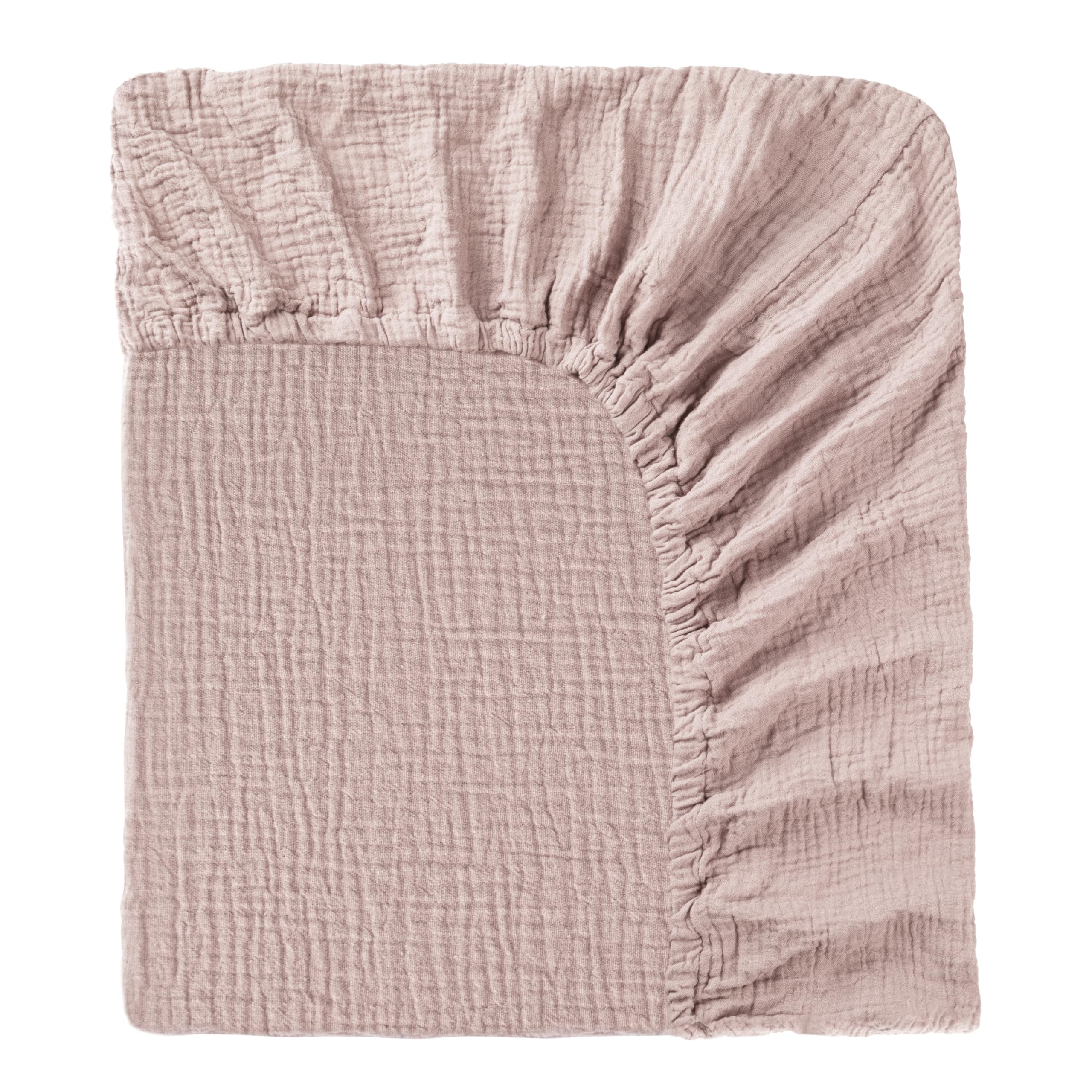 Fitted Sheet for Baby Cot 60 x 120 cm - 100% Cotton Muslin Baby Fitted Sheet with Elasticated Edge, Soft and Breathable Baby Bed Sheet for Cot Cot Bed Side Cot (White, 60 x 120 cm) — view 10