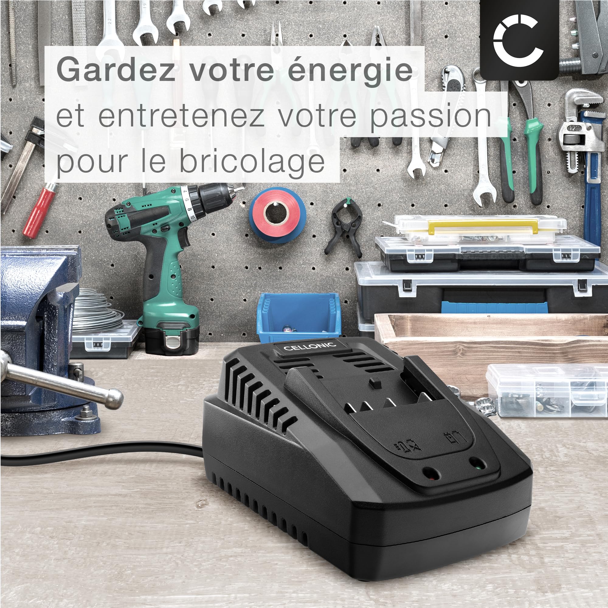 CELLONIC Chargeur visseuse 14.4V-18V 2.0A Compatible avec Bosch BC660, BC1880, SKC181-02, AL1820CV, GAL1860 CV - Chargeur Batteries Lithium Li ION pour Tournevis électrique
