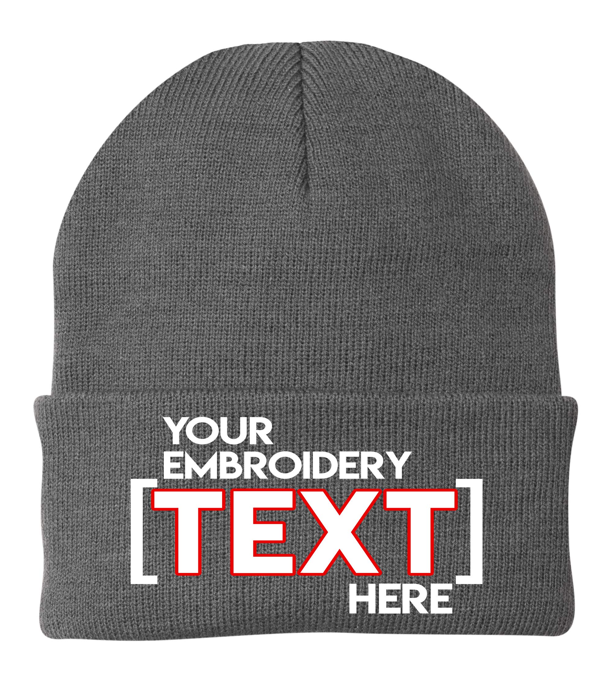 Custom Embroidered Beanies - Add Your Text or Name - Personalized Winter Knit Cap Hats