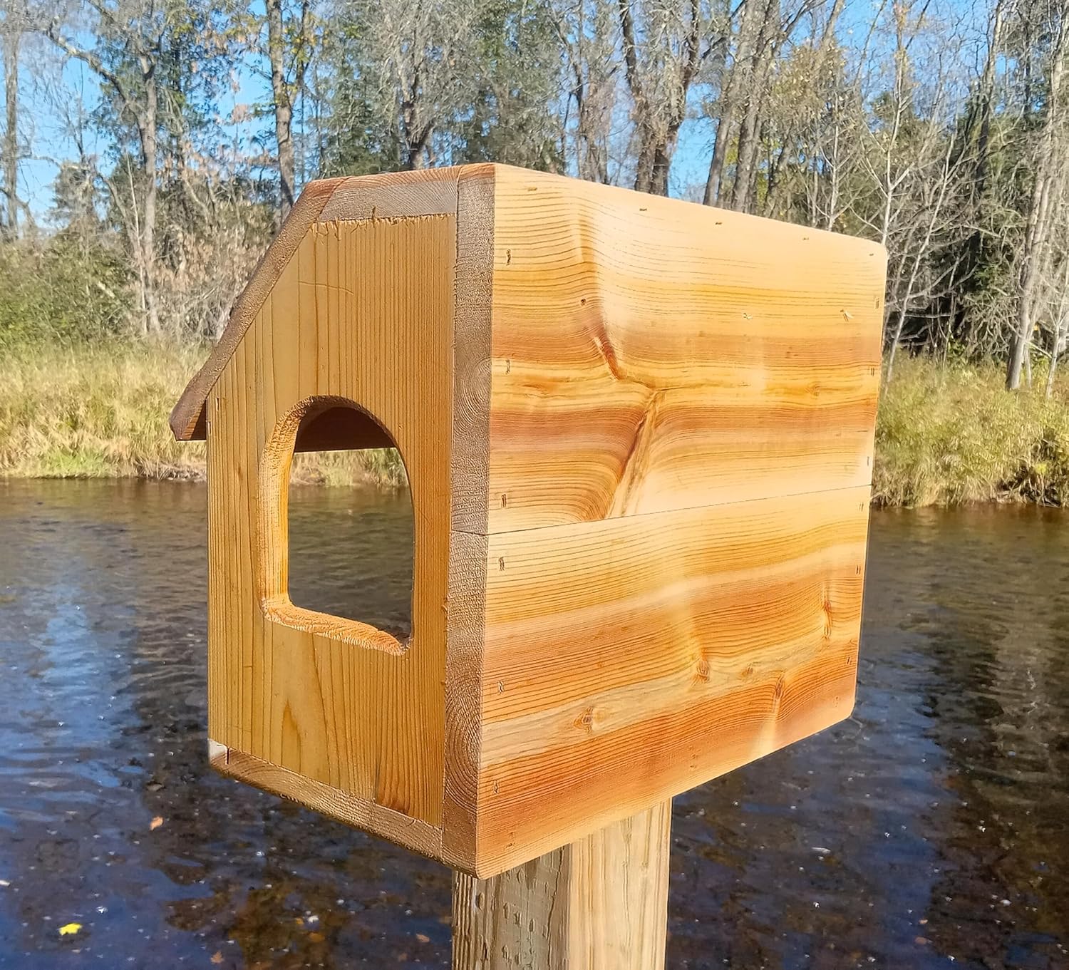 Very Large Fence, Tree Mount, or Post Mount See Through Squirrel Feeder Cedar Wood
