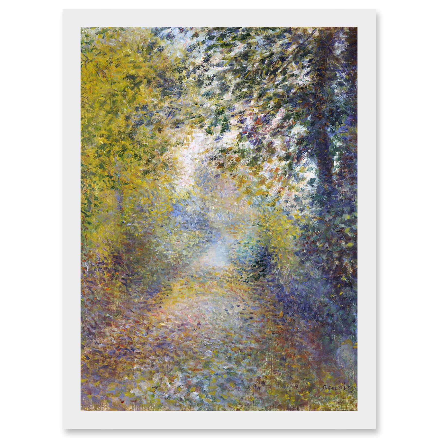 Artery8 Renoir In The Woods Painting Landscape Artwork Framed Wall Art Print A4