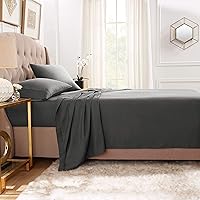 Vista 25 de Sábana encimera de algodón puro ultra suave, 800 hilos, transpirable, fácil de lavar, Algodón, Borgoña (Burgundy Solid), gemelo