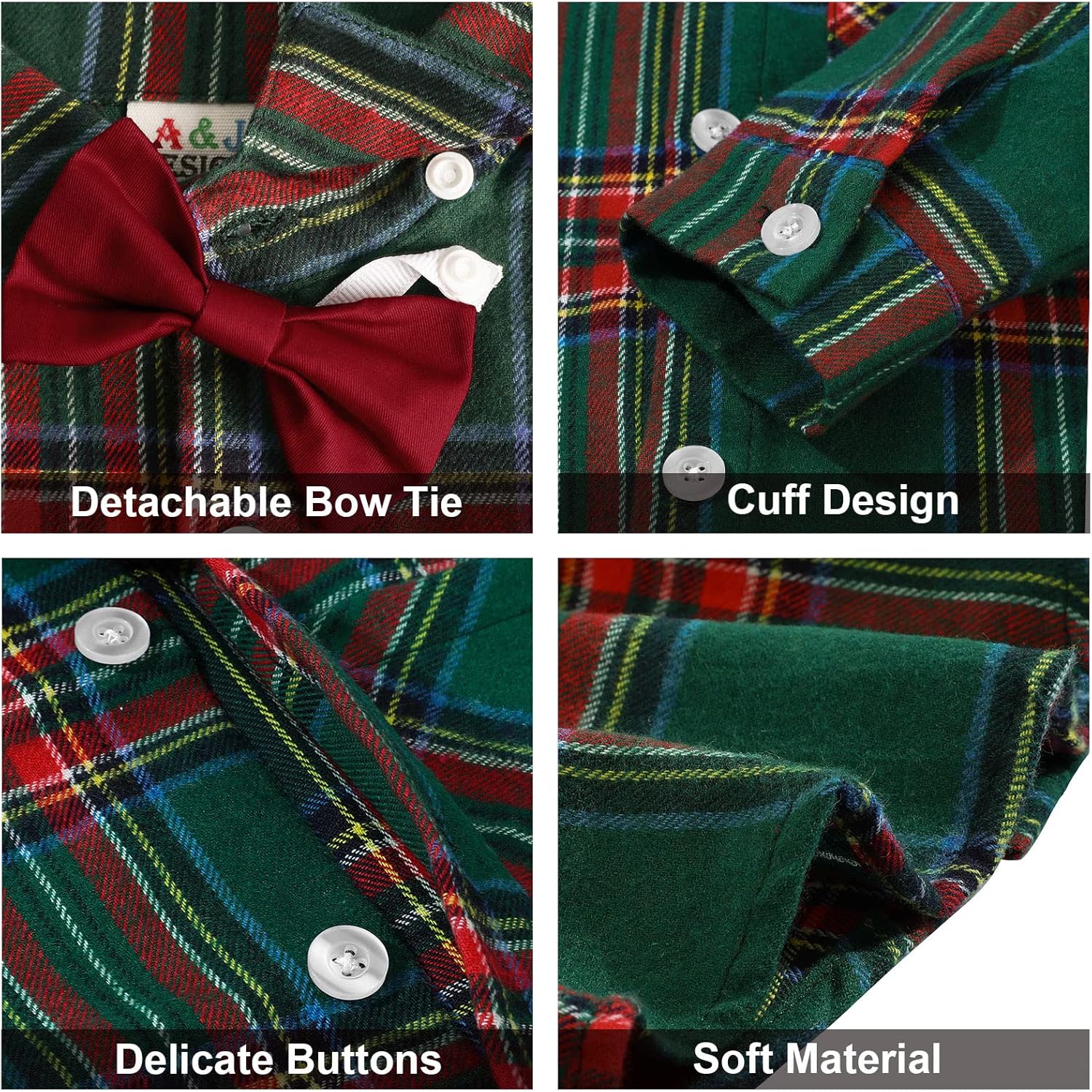 A&J DESIGN Baby Boys Suits Infant Gentleman Formal Wedding Suspenders Outfit with Bowtie - Image 5