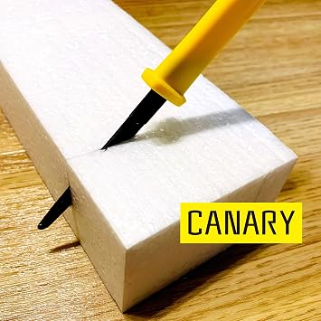 CANARY Cardboard Cutter with Non-Stick Coated Blade - 7.5 Box Cutter Utility Knife for Breaking Down Boxes & Opening Packages - Made in Japan, Yellow