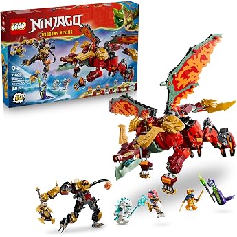 LEGO Ninjago Wyldfyres Dragon Mech - 2-in-1 Ninja Action Figure with Mech of Empress Beatrix and 6 Mini Figures - Birthday Gi