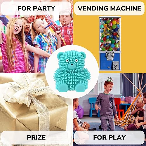 Miniatura 8 de Juguetes de oso globo  Figuras de mini osos paffers de 1.75 pulgadas  rellenos de huevos de Pascua  Gummy Bear 24 piezas  Juguetes para apretar para