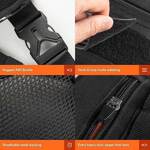 Miniatura 19 de Fitdom Mochila deportiva inspirada en táctica. Bolsa de pecho para hombres con soporte para teléfono incorporado. Este chaleco EDC Rig es perfecto