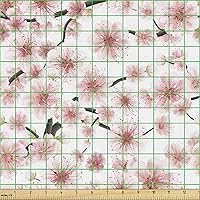 Vista 194 de Ambesonne Tela de Fiesta Popstar por Yarda, Estilo de Dibujos Animados Garabatos Dibujados a Mano Tema Musical Impresión de Arte Lineal, Tela