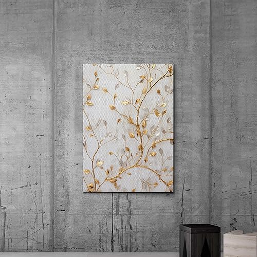 Miniatura 6 de Original Ginkgo biloba Print On Canvas, Modern Textured Gold Wall Art, Abstract Gold Leaves Print, Living room Wall Decor, Canvas Wall Art, Wall