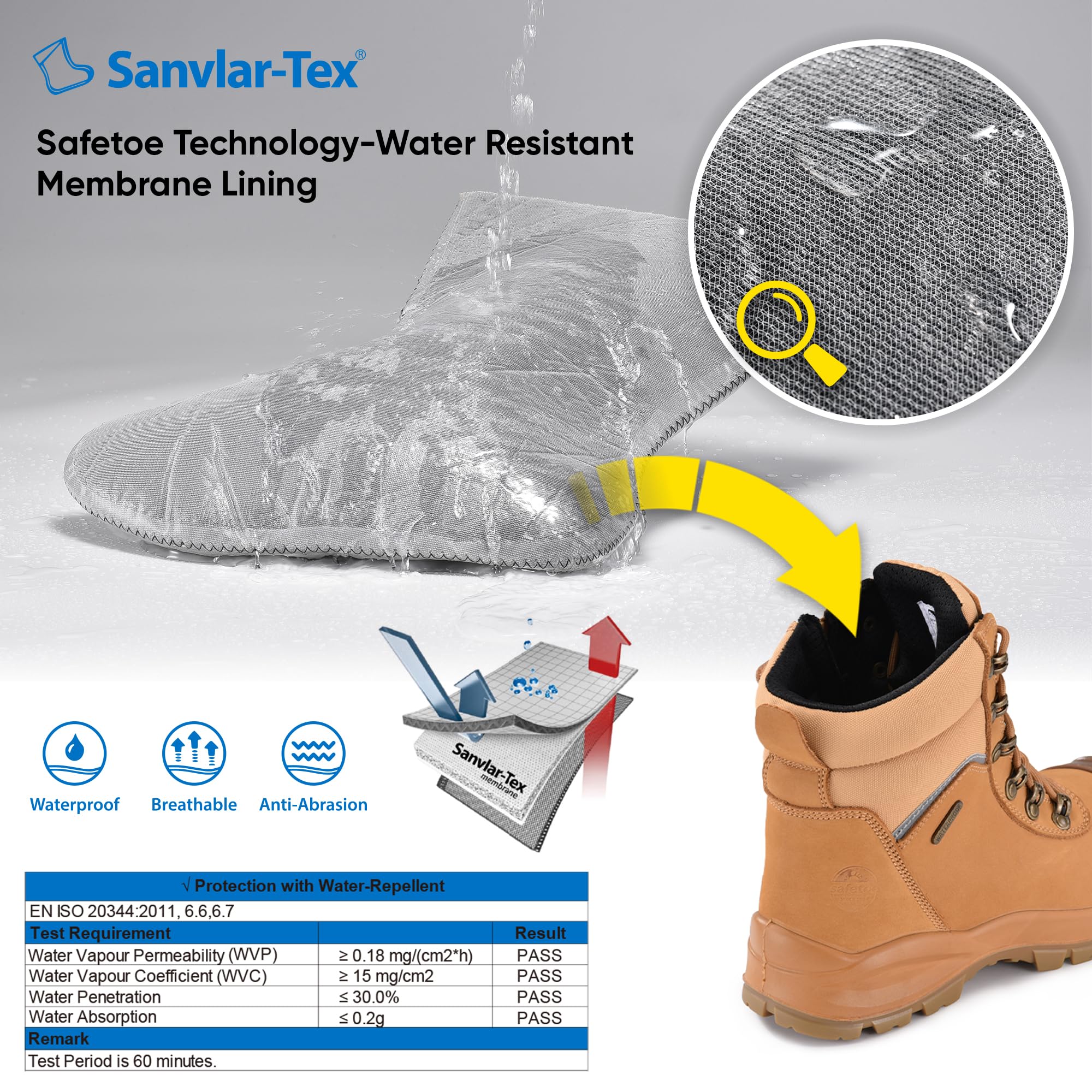 Mens SafetoeM-8577 zapatillas de seguridad - zapatillas de cabeza de acero dedos de los pies deslizamiento/resistente al aceite ESD impermeable cuero respirable S3S SR CI FO HRO