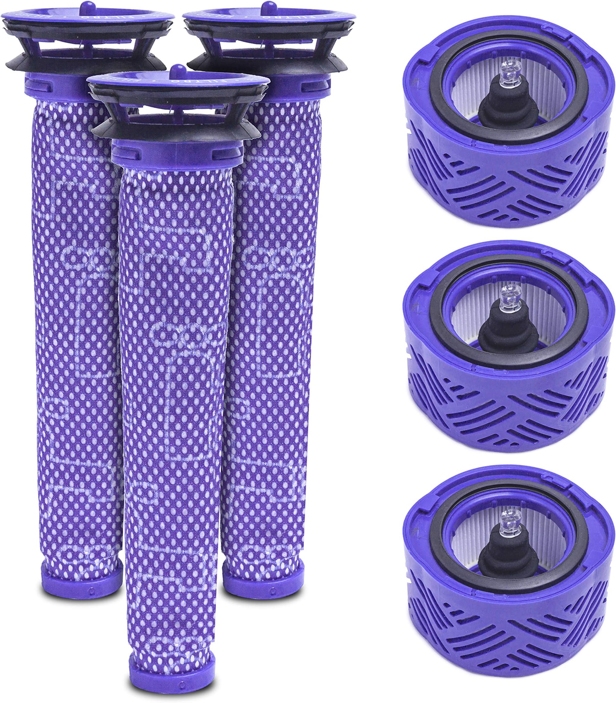 LTWHOME HEPA Vacuum Filter & Pre Filter Kit Replacement Fit for Dyson V6 Absolute Cordless Stick Vacuum, Compare to Part 965661-01 & 966741-01 (Pack of 3 Sets)