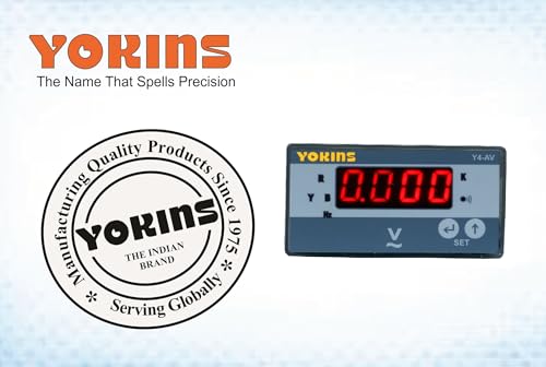 Image of Yokins True RMS Digital Voltmeter Y4-AV1, AC 15-600V AC (PT Selectable with Frequency Display) used for measurement of AC Voltage, comes with One year Warranty (Size 96x48)