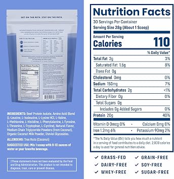 NativePath Complete Protein, 20g Grass-Fed Beef, Vanilla, 30 Servings