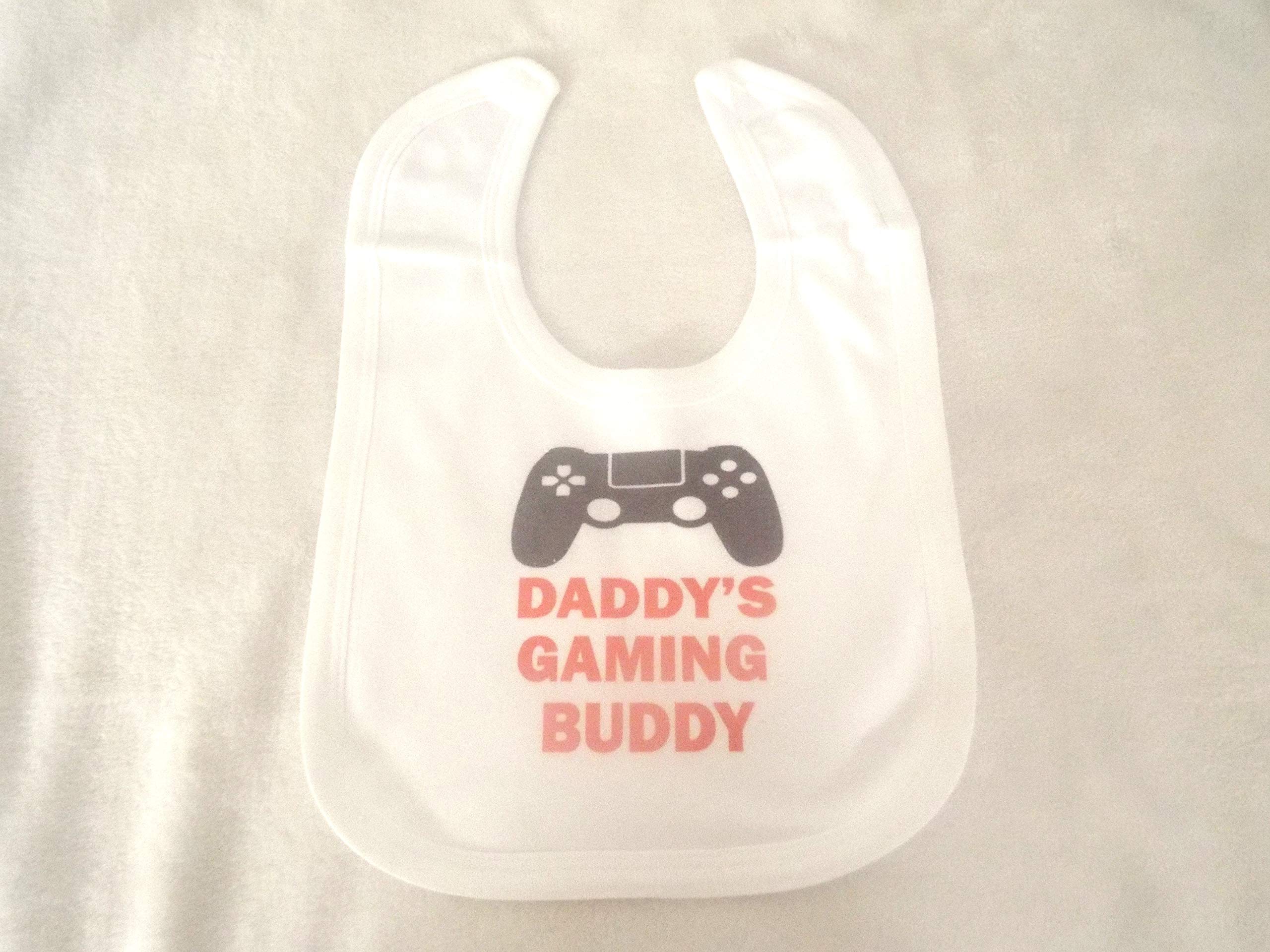 Daddy's Gaming Buddy Gaming Inspired Unisex Saliva Towel Baby Bibs, Layer Absorbent Cotton Teething Dribble Bandana Drool Bibs, for Newborn Infant Toddler (3-36 Months)