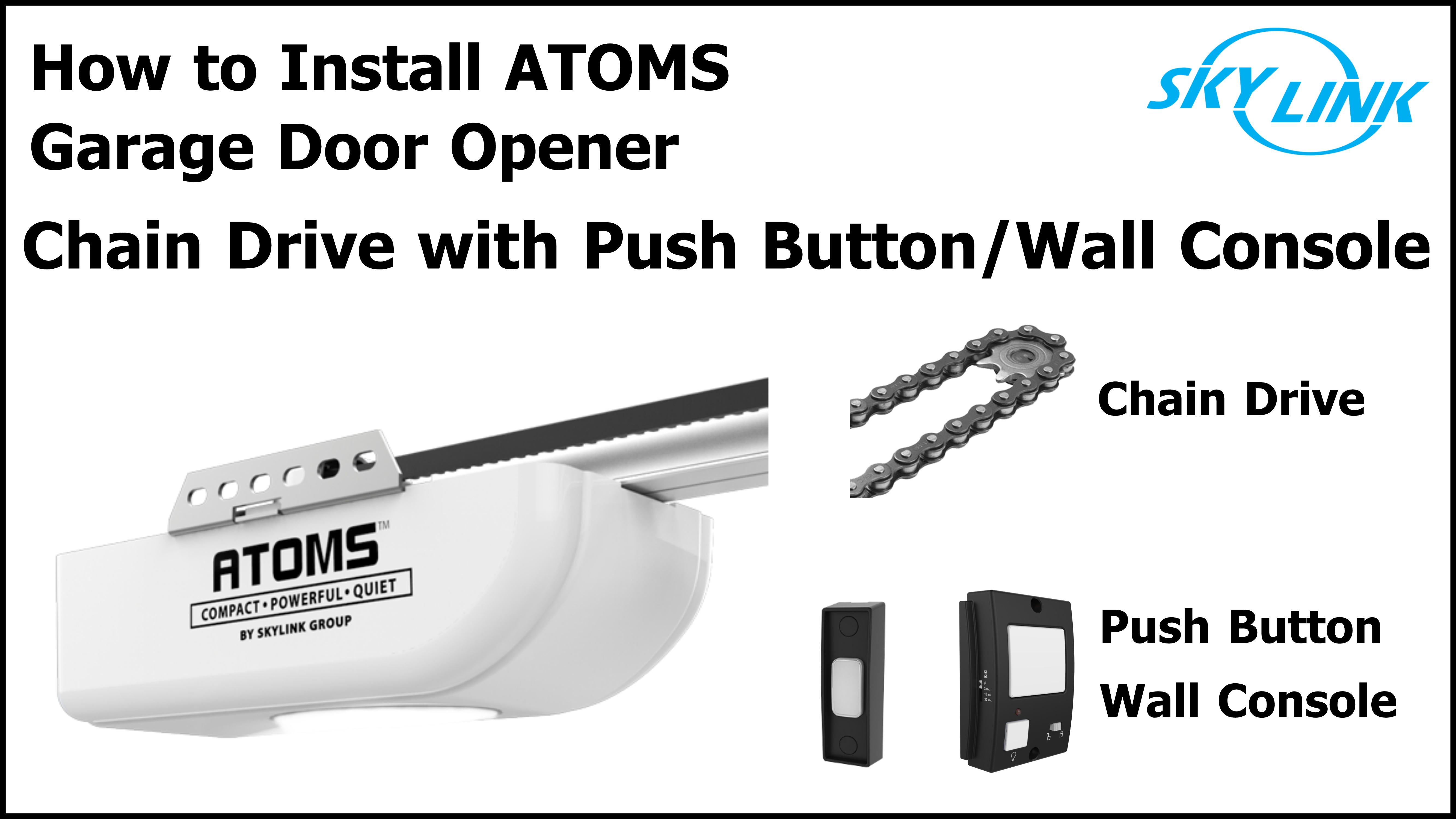 ATOMS ATR-1611C By Skylink 1/2HPF Garage Door Opener with