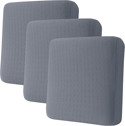 hyha Fundas de cojín de seda de hielo, fundas de sofá para sofá de 3 cojines, tela jacquard gruesa, fundas de sofá lavables, fundas de cojín de
