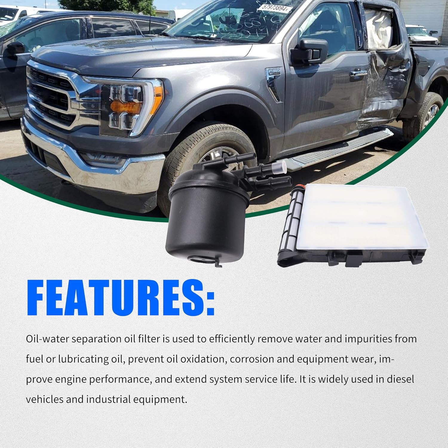 FD-4624 Powerstroke Fuel Filter Element Compatible with Ford F-250 Super Duty, F-350 Super Duty, F-450 Super Duty, F-550 Super Duty, F-600 Super Duty, F-650, F-750 Replaces HC3Z-9N184-B