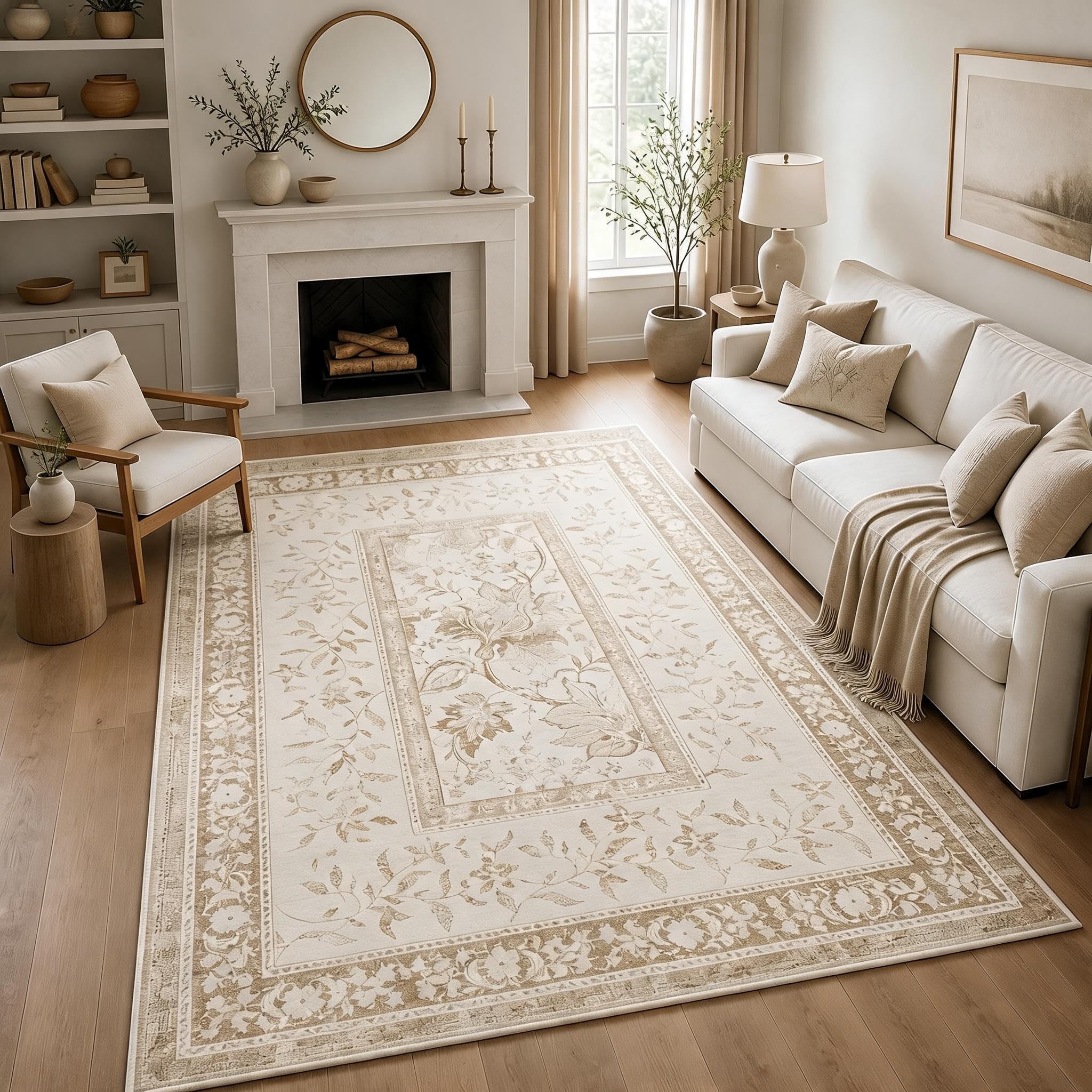 GarveeHome Vintage Beige Area Rug