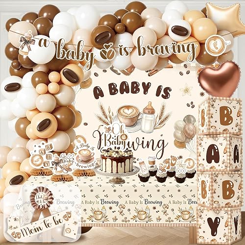A Baby is Brewing Baby Shower Decorations,Coffee Themed All-in-one set